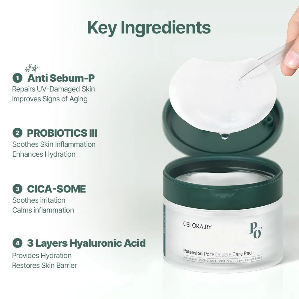 CELORABY Pore Double Care Pad ingredients and benefits.